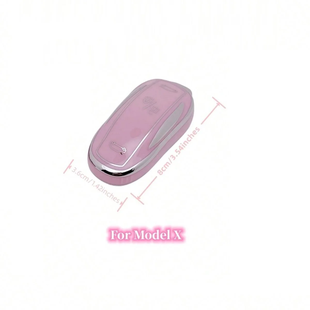 TPU Key Fob Cover with Keychain Lanyard for Tesla Model X Remote Smart Key Protector