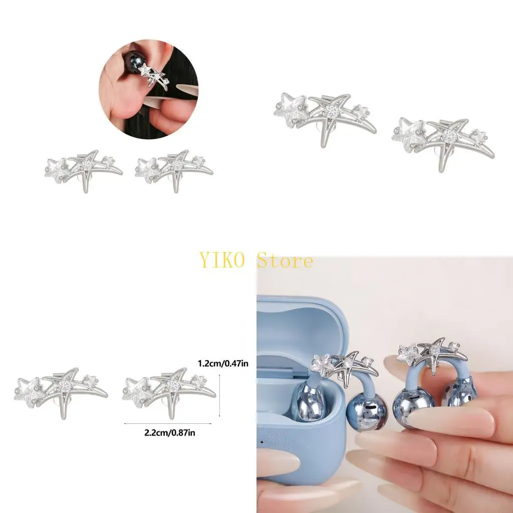 K32C Full Zirconia Fashion Star Earphone Ornaments Metal Alloys Construction HassleFree Installation Process for Freeclip1/2