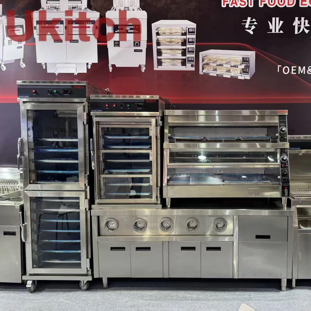 Premium Commercial Cooked Food Warming Container Cabinet Hot Food Warmer With Glass Door Digital Control Electric Source Newunit