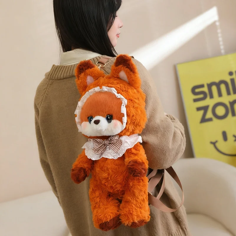 Konijn Vos Hond Beer Knuffeldier Tas Meisje Cadeau Kerst Verjaardagscadeau Schattige Prinses Pluche Rugzak Tas Pop Cartoon Dierenspeelgoed