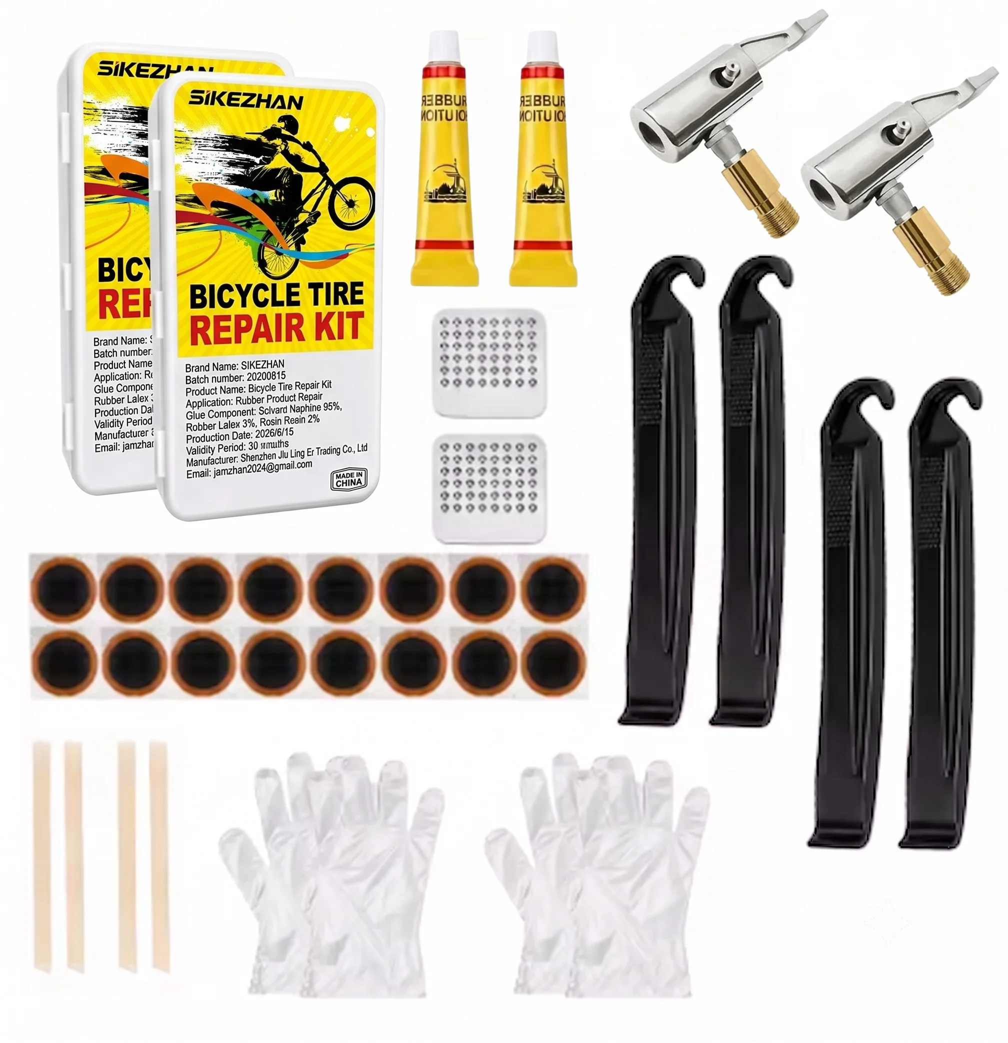 Complete Bike Tire Repair Kit Quick Flat Patch Set & Waterproof Case Professional Cycling Maintenance Tool for MTB Outdoor