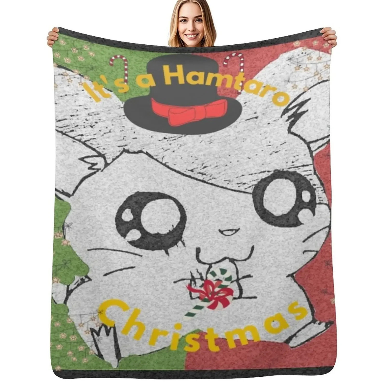 

Its a Hamtaro Christmas Throw Blanket Sofas funny gift Summer Blanket