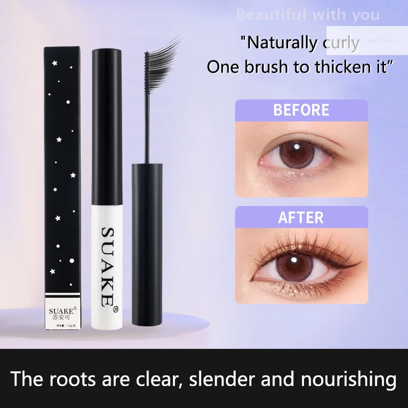 NewWaterproof Mascara allongeant les cils bruns Extension de cils brosse de cils maquillage de beauté Mascara de couleur bleue longue tenue