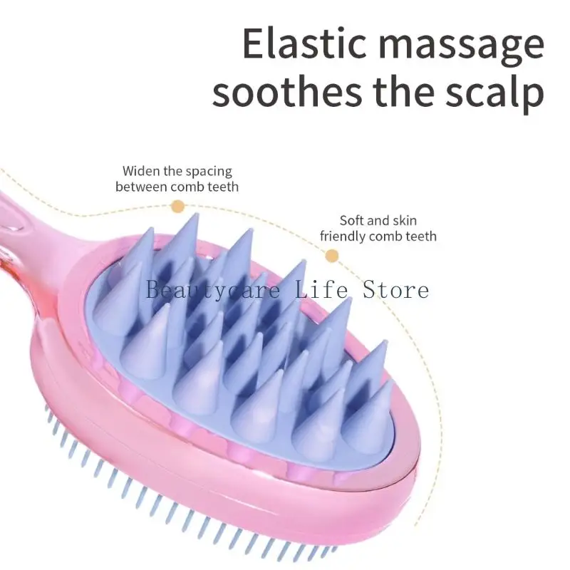 652C Silicone Body Scrubber,2 in 1 Body Brush & Hair Scalp Brush for Shower and Bath,Lathers Well,Improve Blood Circulation