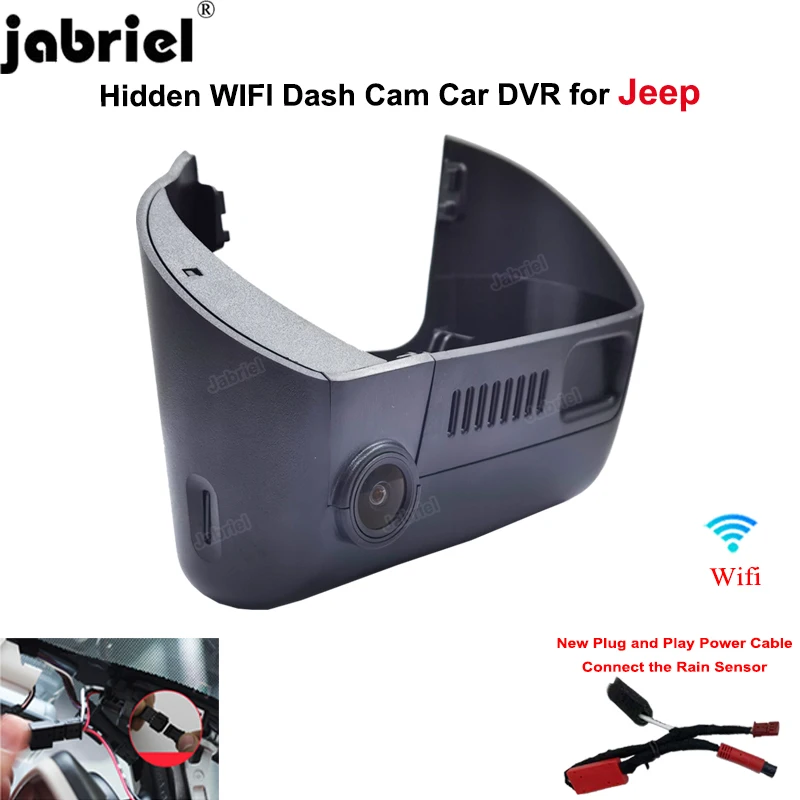 1K Plug and Play Wifi Dash Cam for Jeep Cherokee 2013 2014 2015 2016 2017 2018 2019 2020 2021 for Jeep Dodge for Jeep Chrysler