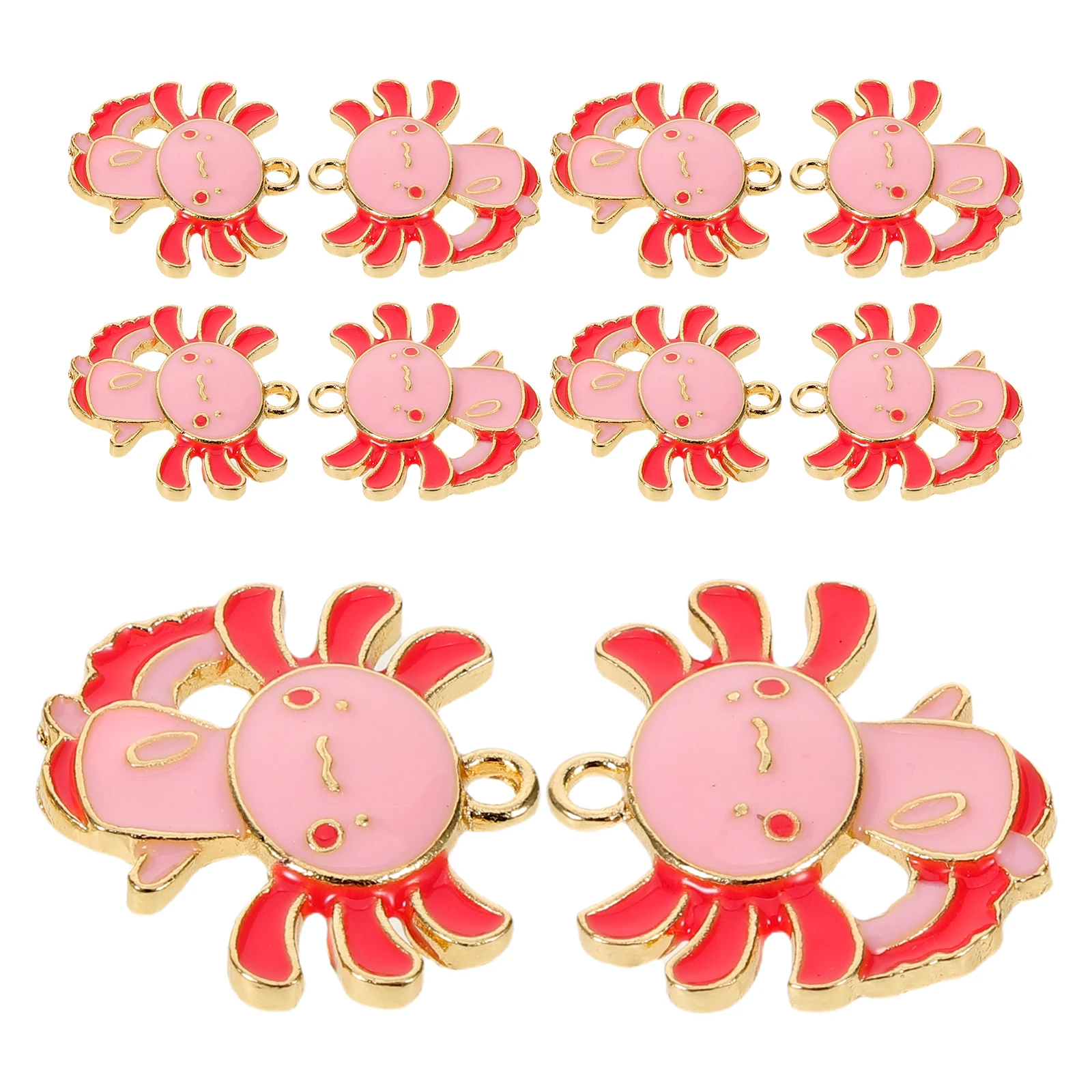

Cartoon Salamander Pendant Animal for DIY Charms Jewelry Axolotl Bracelet Earrings Metal Keychain Necklace