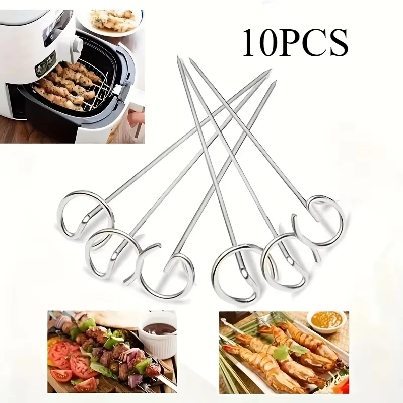 10pcs air fryer oven special label vertical skewer grill accessories stainless steel grill needle grill label 9.5cm