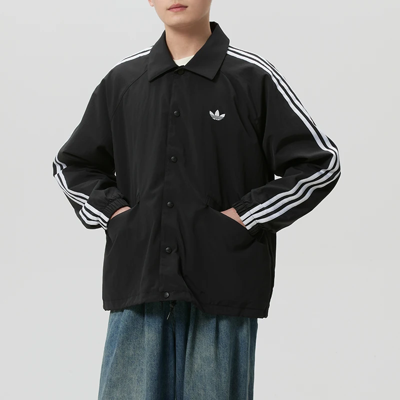 Adidas (Adidas) Trefoil Men's Sports Running Jacket Fashionable Lapel Fitness Training Woven Jacket Ke3598