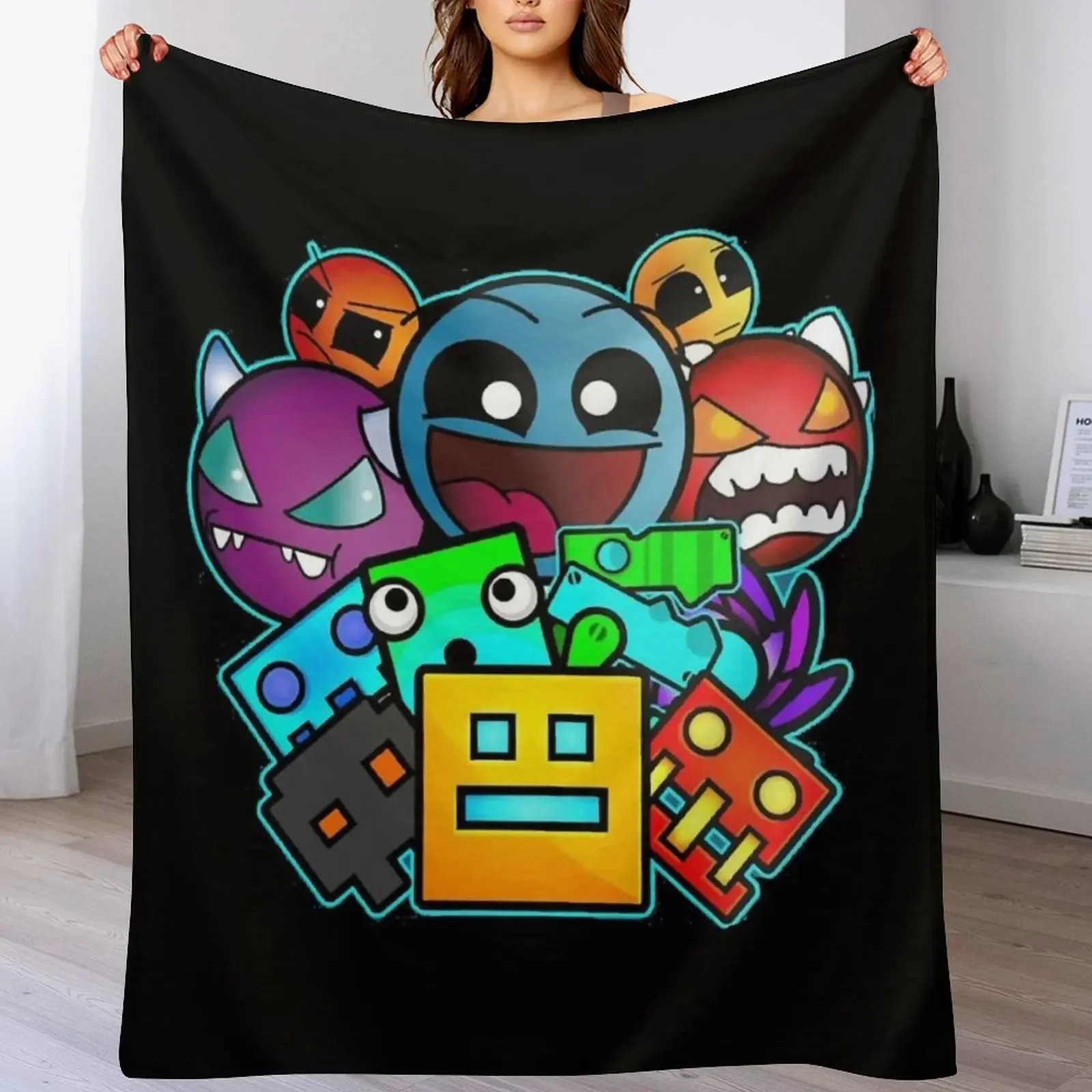 

Geometric Dash Throw Blanket Luxury for sofa Moving Personalized Gift Blankets