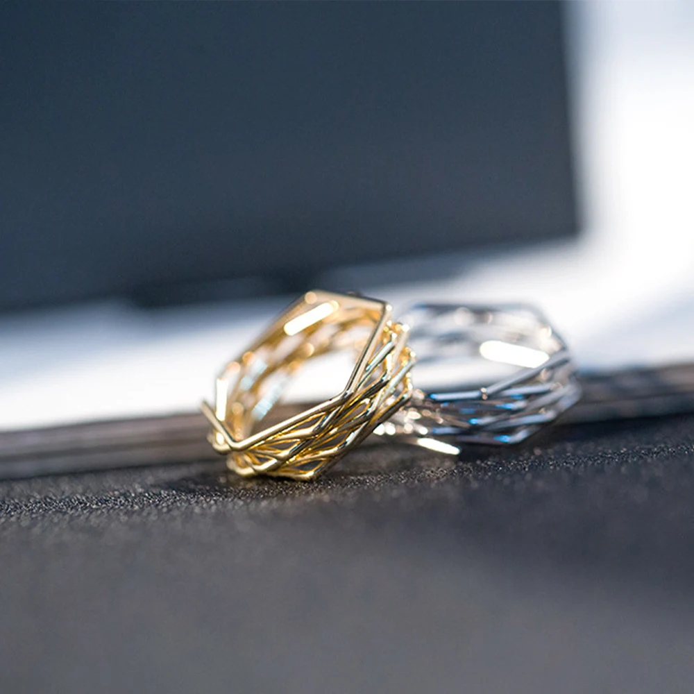 Europe and the United States hot selling punk style simple gold ring jewelry high-grade high-grade fashion jewelry