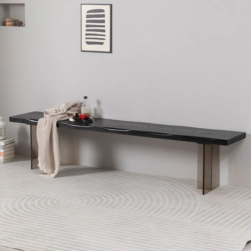 &Nordic Modern Solid Wood Bench Simple Long Log Chair for Dining Convenient Internet Celebrous Shoe Changing Stool Living Room