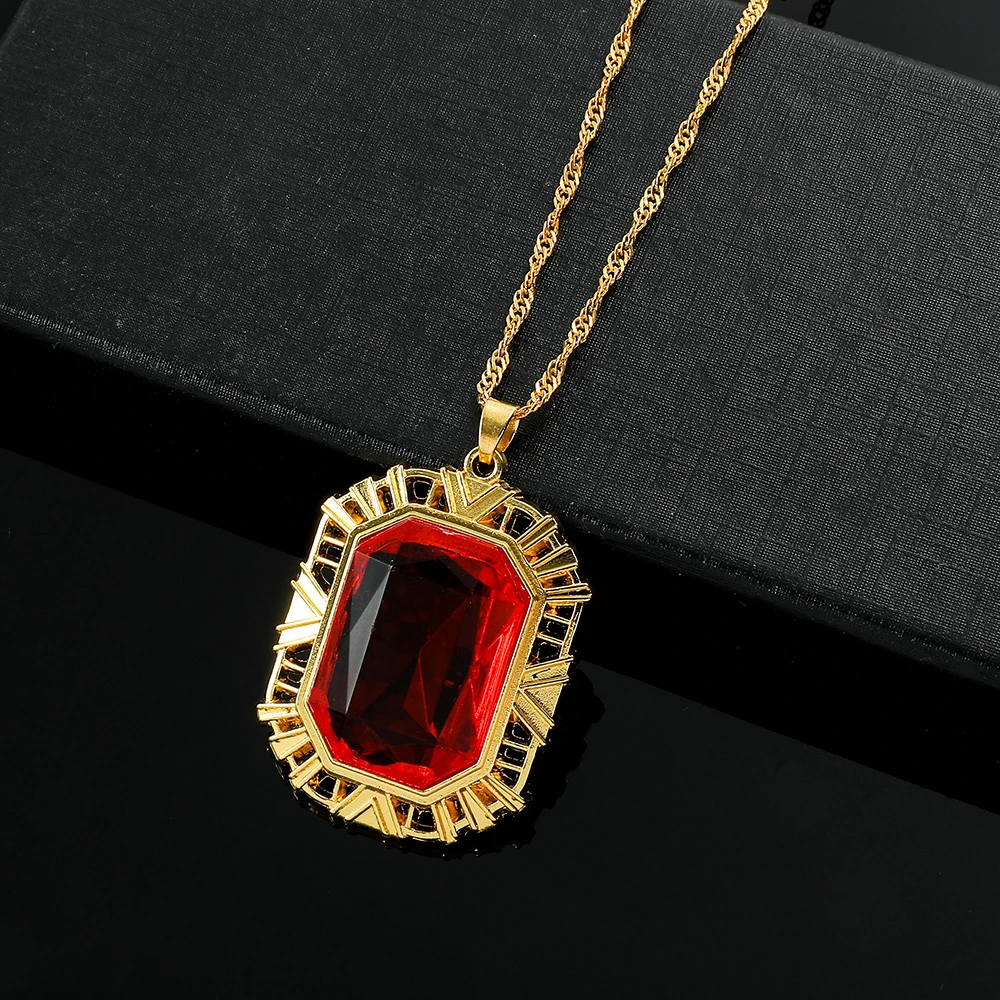 Sandman Ruby Necklace Cosplay King of Dreams Morpheus Red Plastic Pendant Vintage Jewelry Costume Accessories Prop Fans Gift