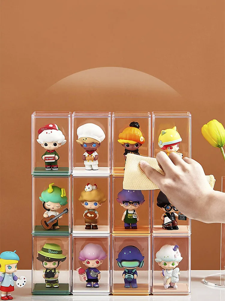 Dust-proof Acrylic Doll Toys Storage Organizer Box Mystery Box Display Stand Popmart Storage Box Case Blind Box Showcase