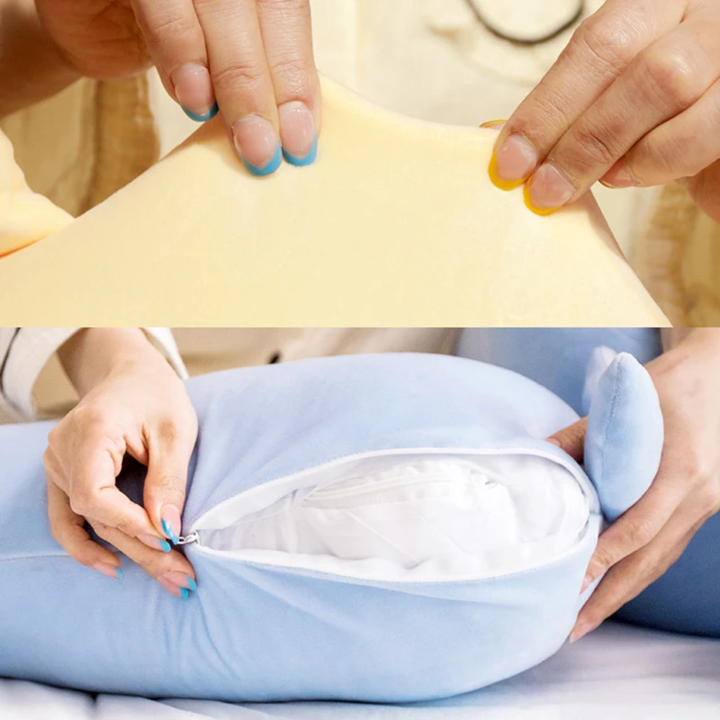 وسادة أرجل نوم لطيفة للأطفال قابلة للإزالة وقابلة للغسل ووسادة رأس طويلة من الجانب