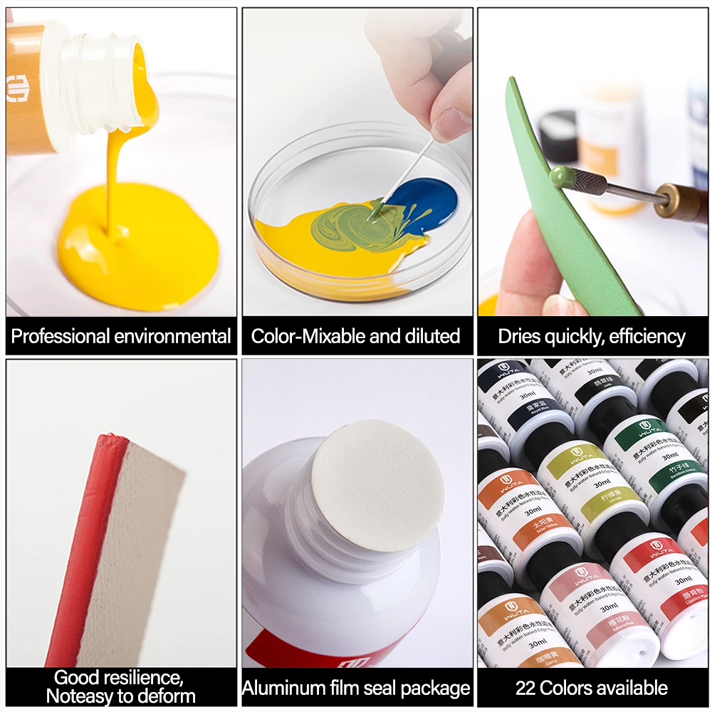 WUTA 30ml Professional Leather Edge Paint Oil Dye Edge Dressing Color Coats Leather Finish Supplies DIY Craft Leather Shoe Edges