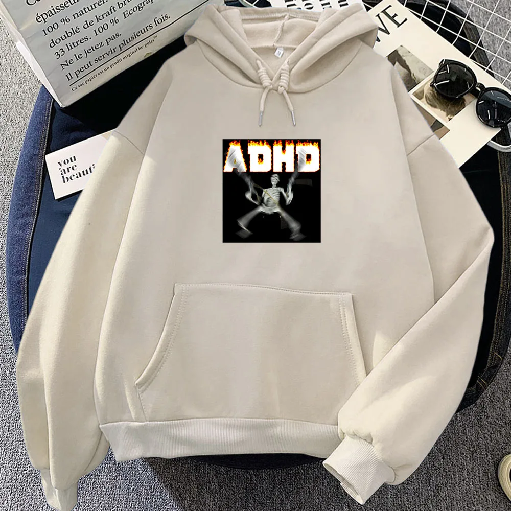 

Толстовка с забавным принтом Adhd Skeleton ETN Meme, Повседневная Толстовка Funko Pop для осени/зимы, ретро одежда, готический пуловер Moletom