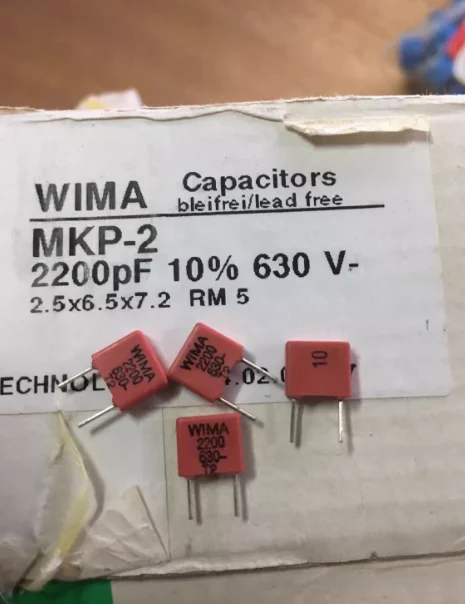 

20pcs/lot original German WIMA MKP2 2200PF 630V 2.5X6.5X7.2mm P:5mm Audio film capacitors free shipping