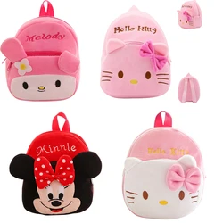 Sanrio Hello Kitty Plush Bag para crianças, Kawaii Cartoon Backpack, Baby Candy Bag, Anime Kindergarten Schoolbag, presente de aniversário