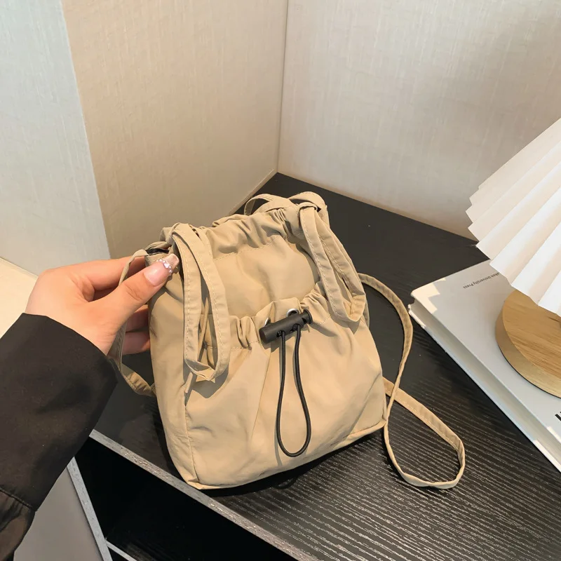 

Women's Shoulder Bag Fashion Simple Versatile Drawstring Women's Crossbody Reusable Lightweight Tote Cell Phone Purse Pouch New