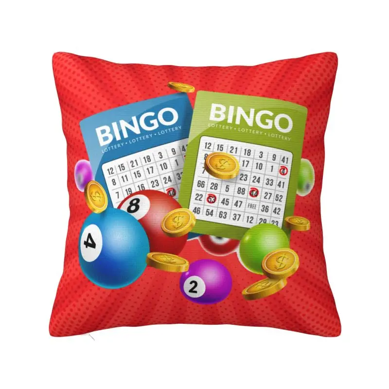 Hot Game Bingo Cushion Cover 45x45 cm Polyester Velvet Throw Pillow Case For Sofa Car Seat Decoration Bedding Pillowslip