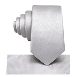 Luxury Designer Silver Solid Silk Tie For Children Handky Child Necktie 120CM Long 6CM Wide Fashion Party Dropshiping Hi-Tie New