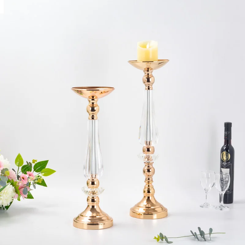 10 PCS Gold Flower Vase Acrylic Wedding Centerpieces Flowers Stand Event Party Road Lead Home Decoration