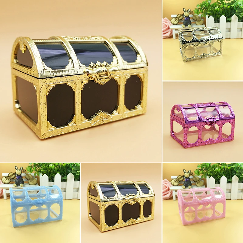 Vintage Transparent Pirate Treasure Storage Box Jewelry Organizer Earrings Gem Jewelry Trinket Women Jewelry Boxes and Packaging