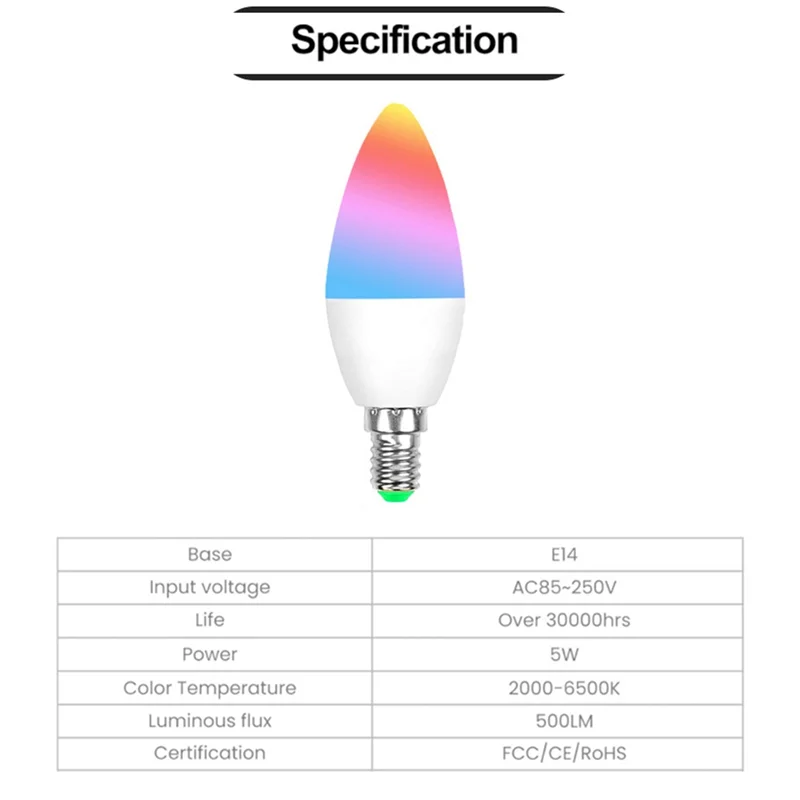 

A10R Smart Candle Light WIFI Пульт дистанционного управления Пульт дистанционного управления Alexa Voice RGBCW Беспроводная настольная лампа E14 Лампа с шипами