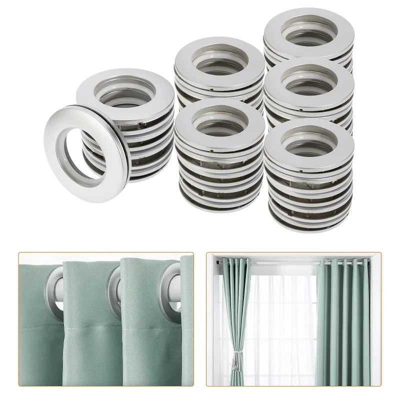 50pcs Plastic Curtain Grommets Inner Diameter 40mm Drapery Grommet Low Noise Curtain Rings Hanging Curtain Home Decoration