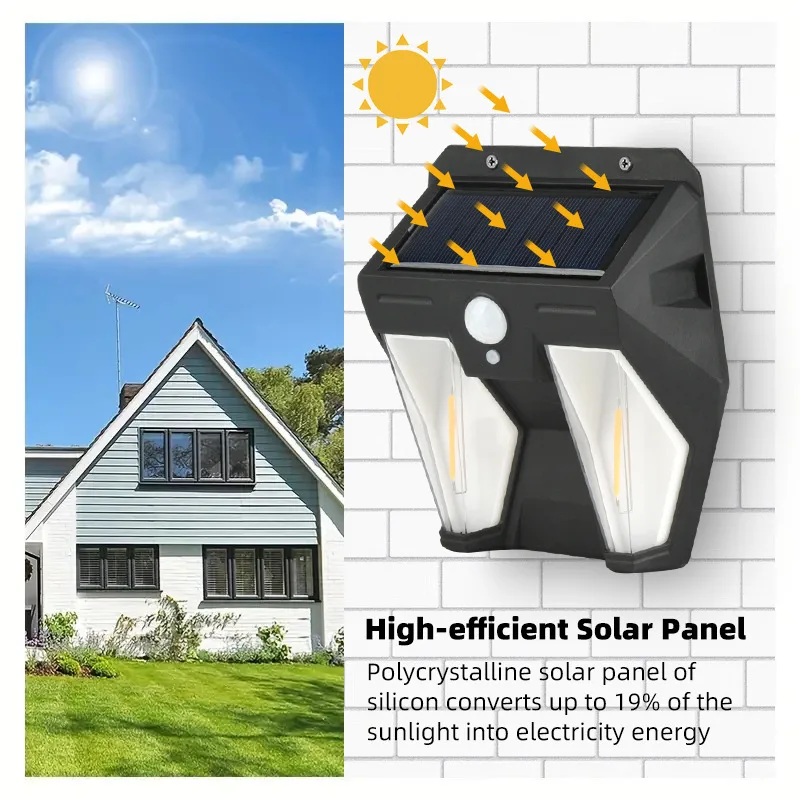 

Outdoor LED Solar 2 Bulbs Tungsten Light with Human Sensor Outdoor Waterproof Garden Patio Wall Lamps Villa Decorative Light