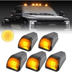 5PCS Solar Roof Lights Cab Wireless Roof Marker Lights 5 Colors Solar Powered Waterproof Cab Signal 5V No Punch LED Lights