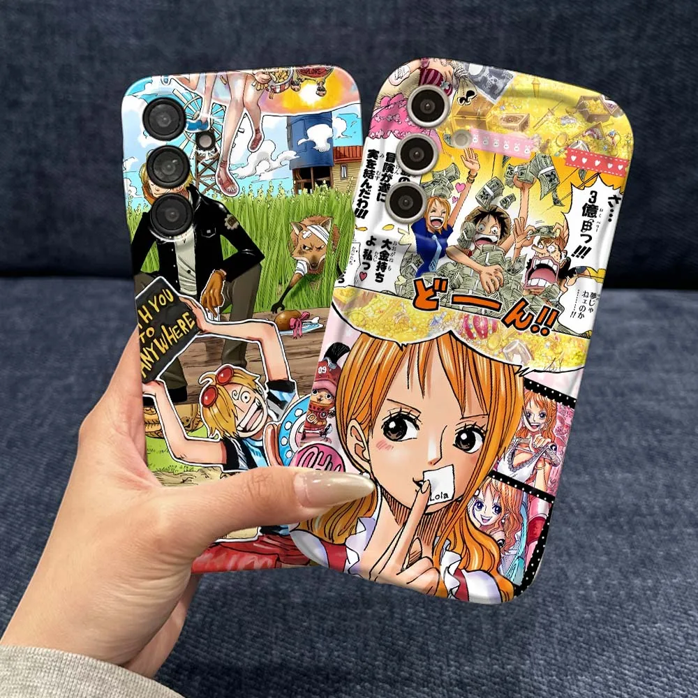 One Piece Nami Anime For For Samsung Galaxy S26 S25 S24 S23 S22 S21 Plus Ultra FE Lite 5G Feilin Wave Oil Shell Phone Case