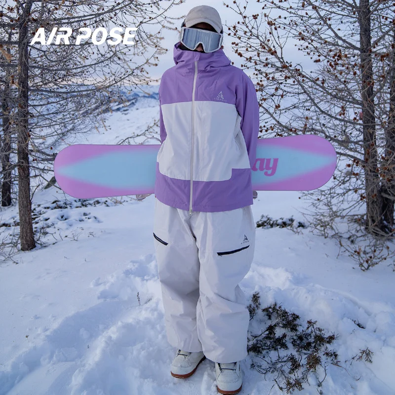 

AIRPOSE-Windproof Snow Jackets And Pant For Men And Women, Snowboarding Clothing, Skiing Costume, Waterproof, Ski Set , 15K,