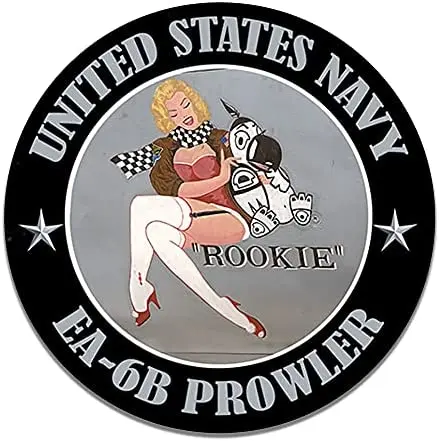 United States Navy EA-6B Prowler Rookie Insignia Emblem Military Marines Army Air Force Reproduction Vintage Style Metal Round