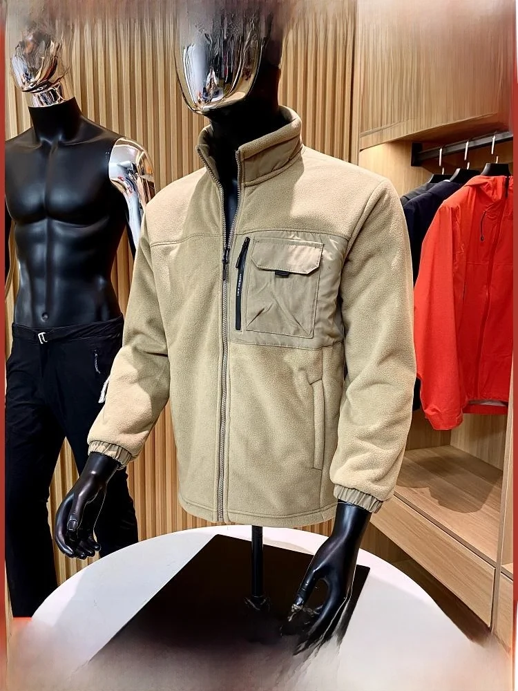 

Функциональное мужское пальто Line Mountain Series, осенне-зимнее пальто с воротником-стойкой Fce Lamb Velvet Jaet