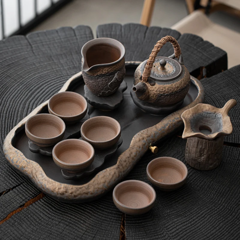 Juego de té de viaje Vintage Gaiwan, accesorios para ollas, tazas, infusor, hervidor de burbujas, juego de té, servicio, Taza Mate, juego de vajilla YX50TS