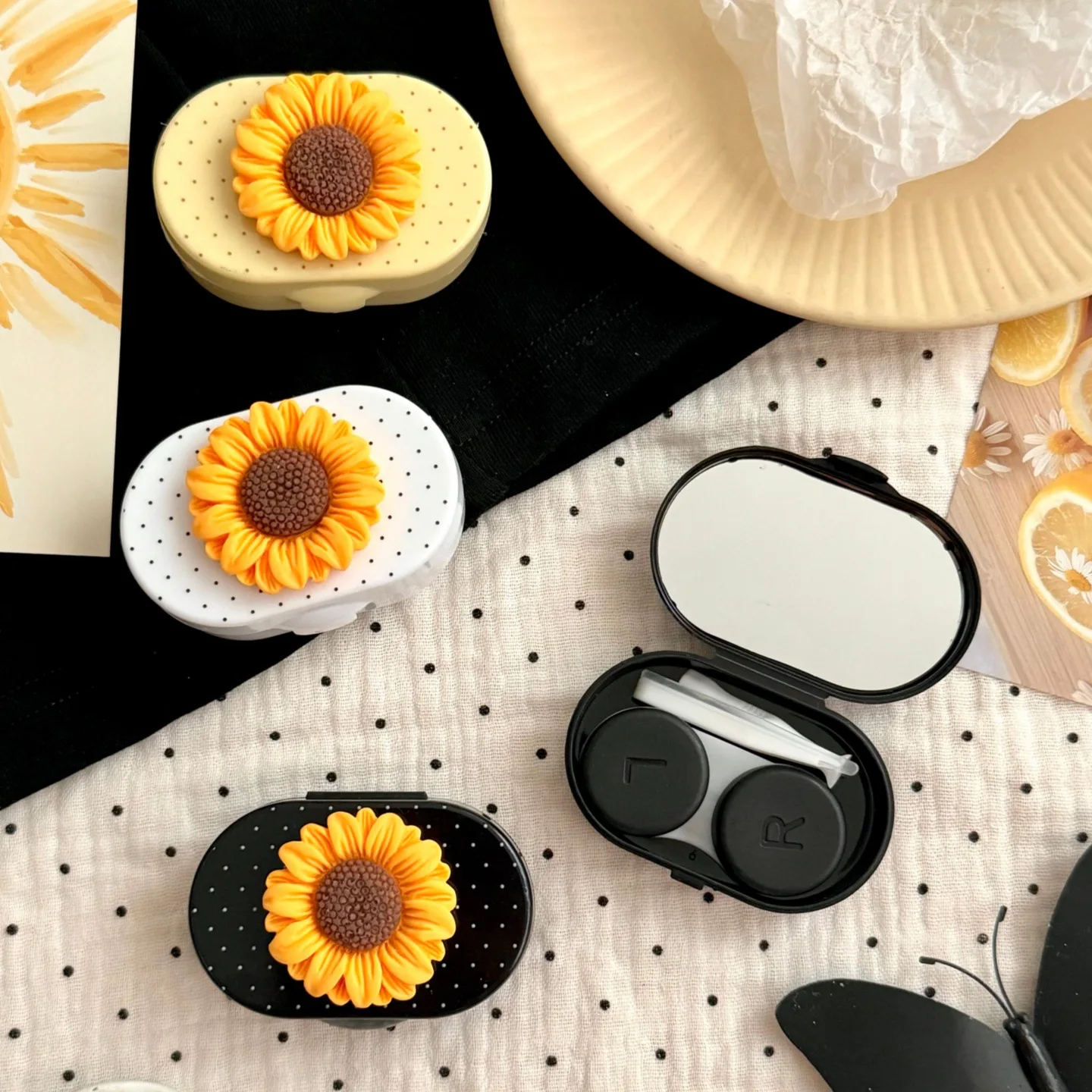 Travel Video Accessories - 1 stks Mini Vierkante Contactlensdoosje met