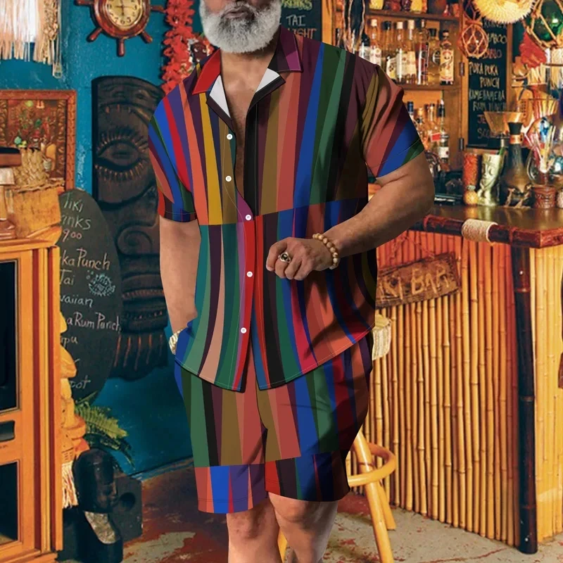 

Hawaiian Streetwear For vacation, New Summer Animal Print Party set, 3D-printed Casual shirt, Beach shorts, Super Large 2Pcs Set