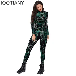 The Artificial Intelligence Pattern Print Sexy Jumpsuit Unisex Long Sleeve Cosplay Catsuit Halloween Zentai Suit Aerial Yoga Set