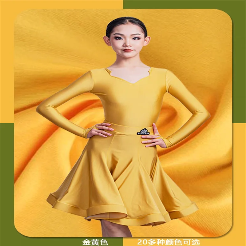 9 Colors Girls National Standard Ballroom Dance Competition Dress Latin Dance Professional Dress Stage Practice Wear