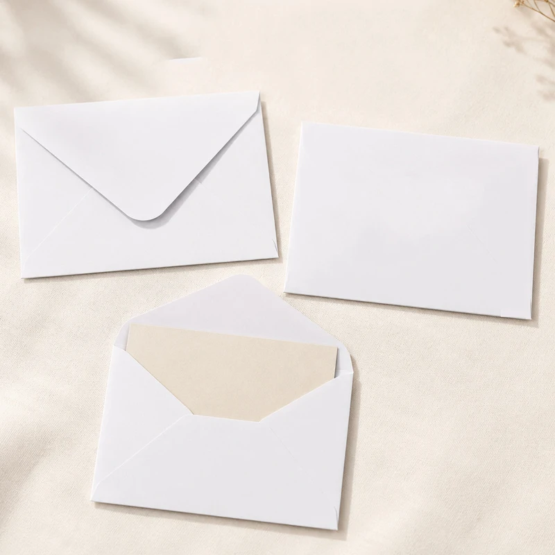 50pcs 150g Paper 18.4x13.3cm Envelopes Wedding Invitation White High-grade Business Greeting Postcard Stationery Supplies Bag