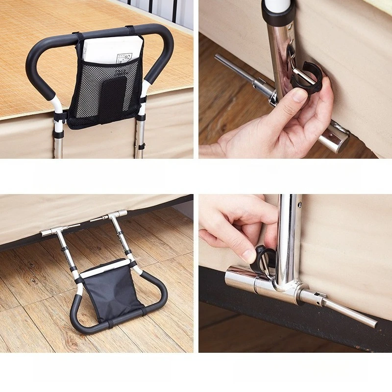 لا تركيب مساند للذراعين بجانب السرير، أدوات إيقاف آمنة قابلة للطي لكبار السن، معززات الإمساك المضادة للسقوط