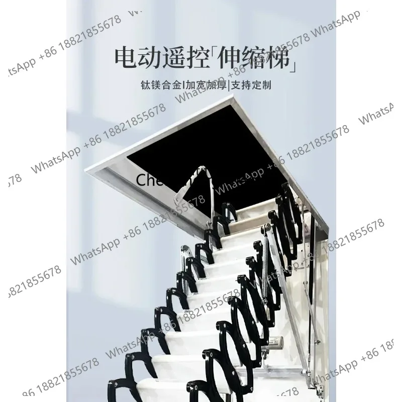 LHY26ss Automatic Attic Retractable Staircase Folding Electric Remote Control Hidden Ladder Duplex Elevator
