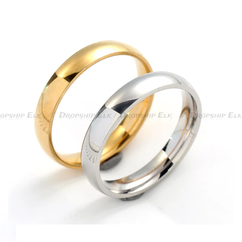 Titanium Steel Ring 4mm Arc Smooth Couple Stainless Steel Exquisite Ring Ring Jewelry