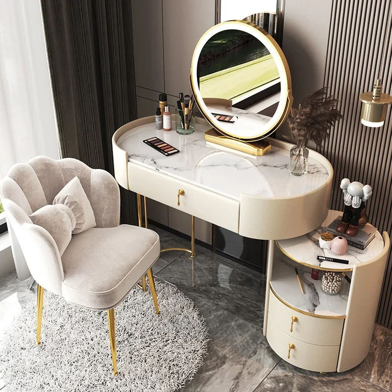 

Vanity Mirror Lights Desk Light Organizers Storage Modern Dressing Table Portable Makeup Toilet Shoe Tocadores Bedroom Furniture