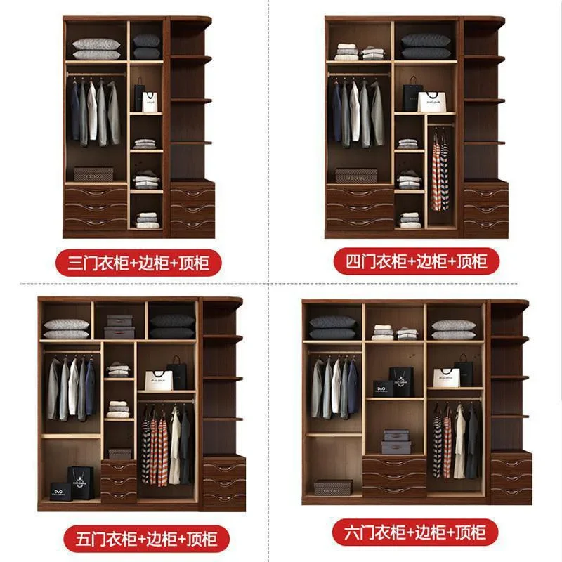 b18 Walnut Chinese Storage Solid Wood Wardrobe Household Bedroom Top Cabinet Side Cabinet with Drawer