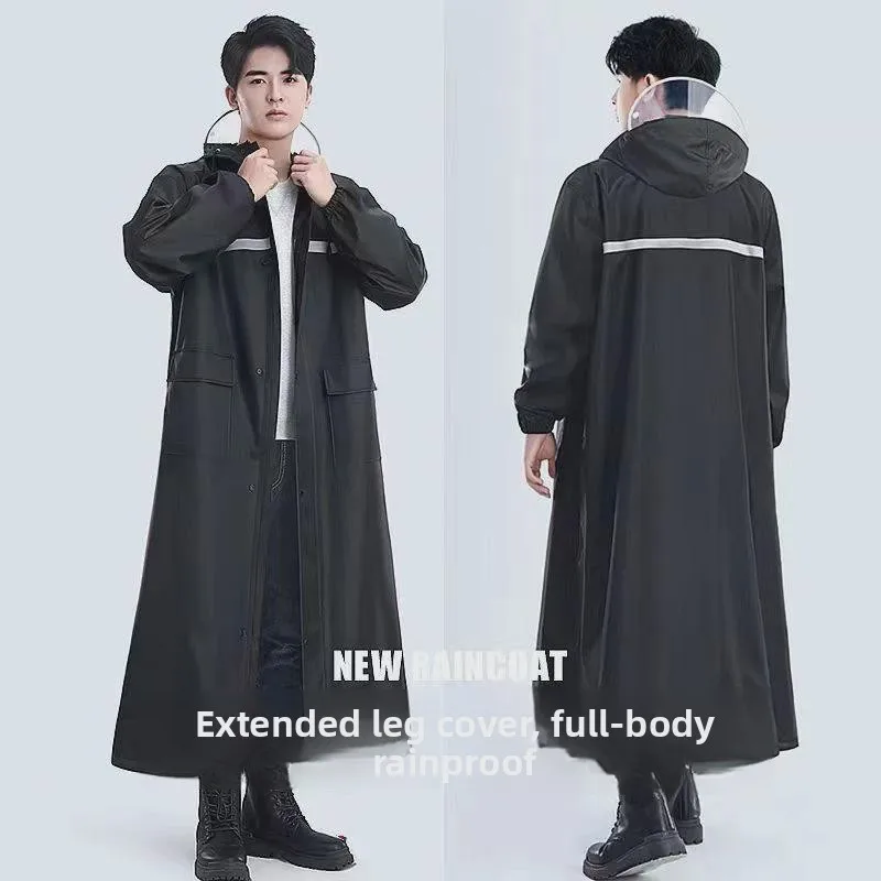 

Full-Length Men's Raincoat Waterproof Motorcycle Vehicle Riding Cover One-Piece Outdoor Rain Suit Breathable PVC