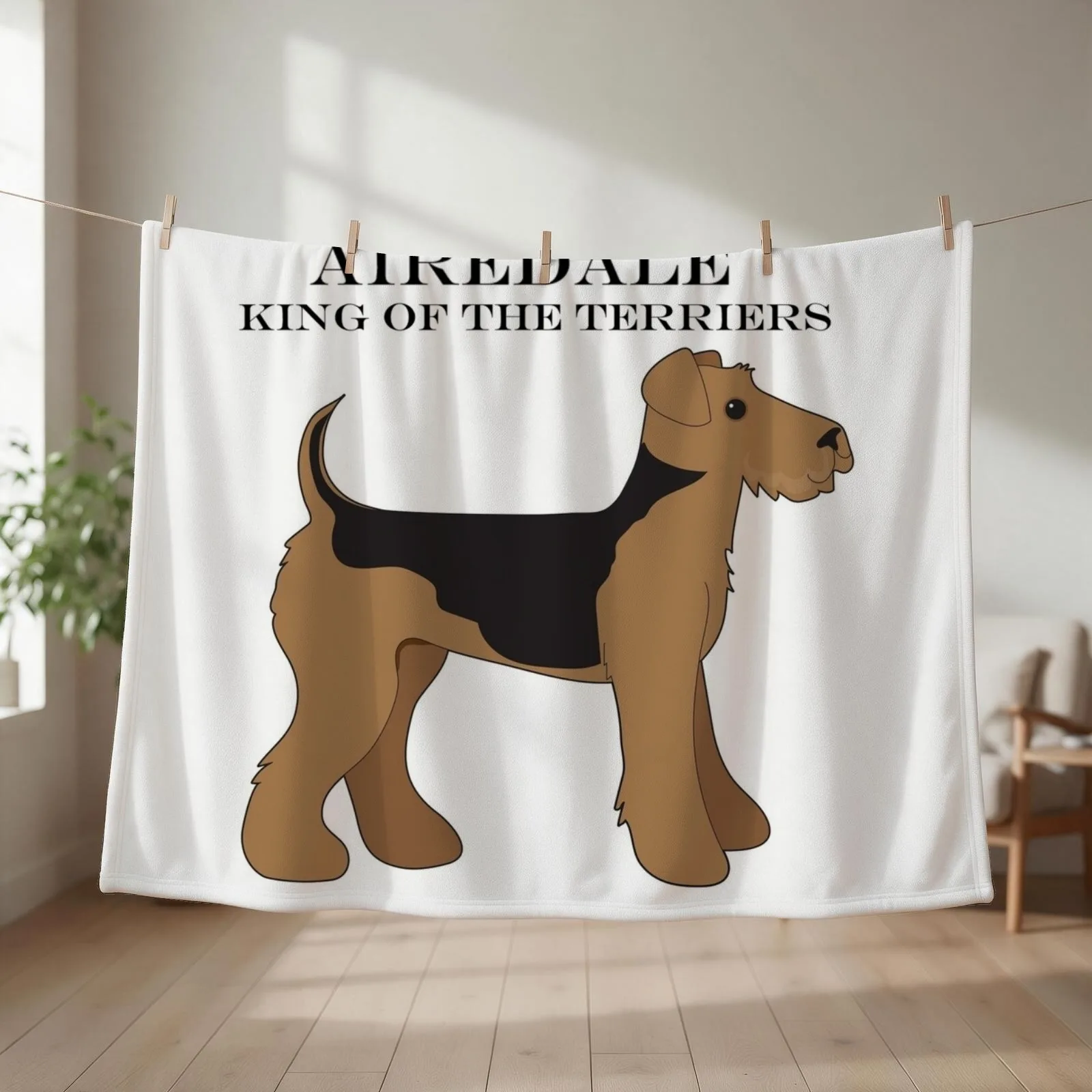 Airedale King of the Terriers Throw Blanket Sofa Throw Bed Blankets Sofas Of Decoration Decorative Sofa Blankets