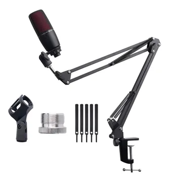 Extendable Recording Microphone Holder Suspension Boom Scissor Arm Stand Holder with Mic C