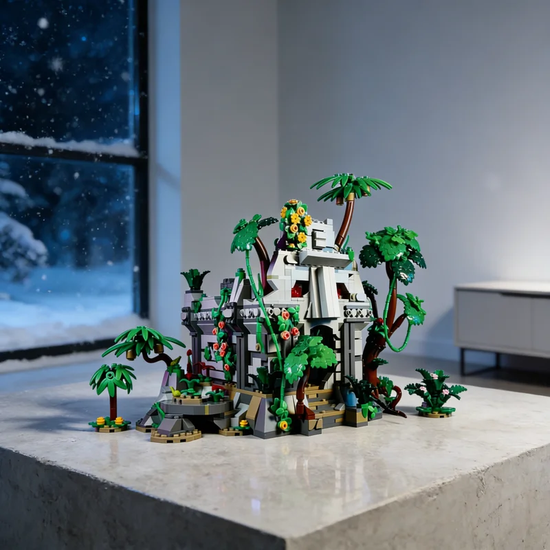 

Набор для сборки модели храма в джунглях (1391 деталь) MOC: креативный подарок, конструктор для взрослых и детей, декор для дома и рабочего стола